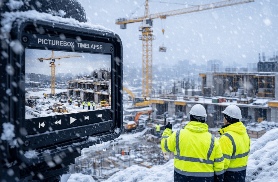 Comment le timelapse facilite le suivi des chantiers en hiver ?